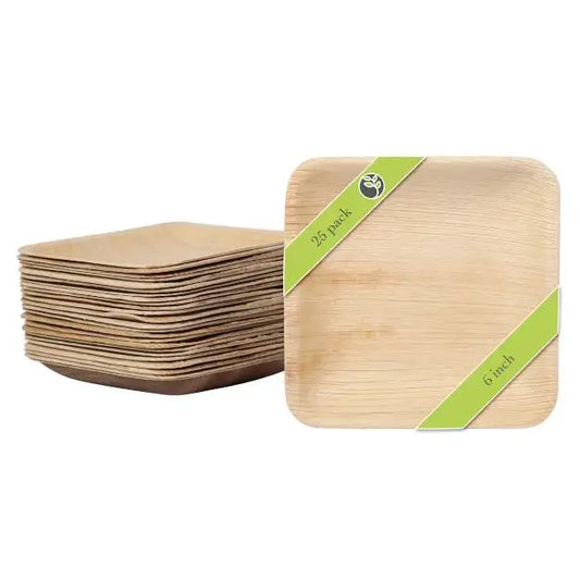 palm leaves square plates set