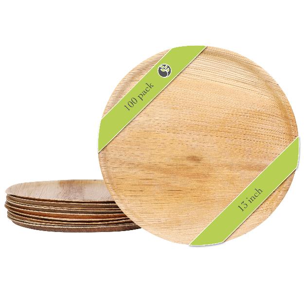 13" Round Palm Leaf Trays img 5