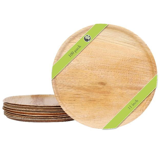 Palm Leaf Disposable Round Plates img 1