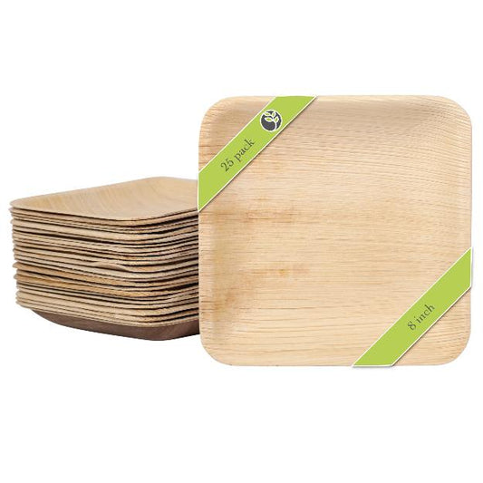 8" Square Palm Leaf Plates 